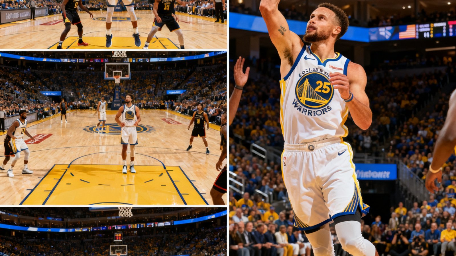 88看球NBA集锦，库里单节25分三分球7中5，包含慢动作回放